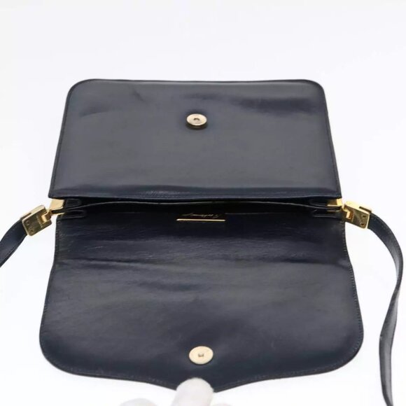 BALENCIAGA Shoulder Bag Leather Navy Gold Auth - Picture 13 of 16